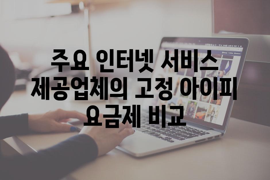 주요 인터넷 서비스 제공업체의 고정 아이피 요금제 비교