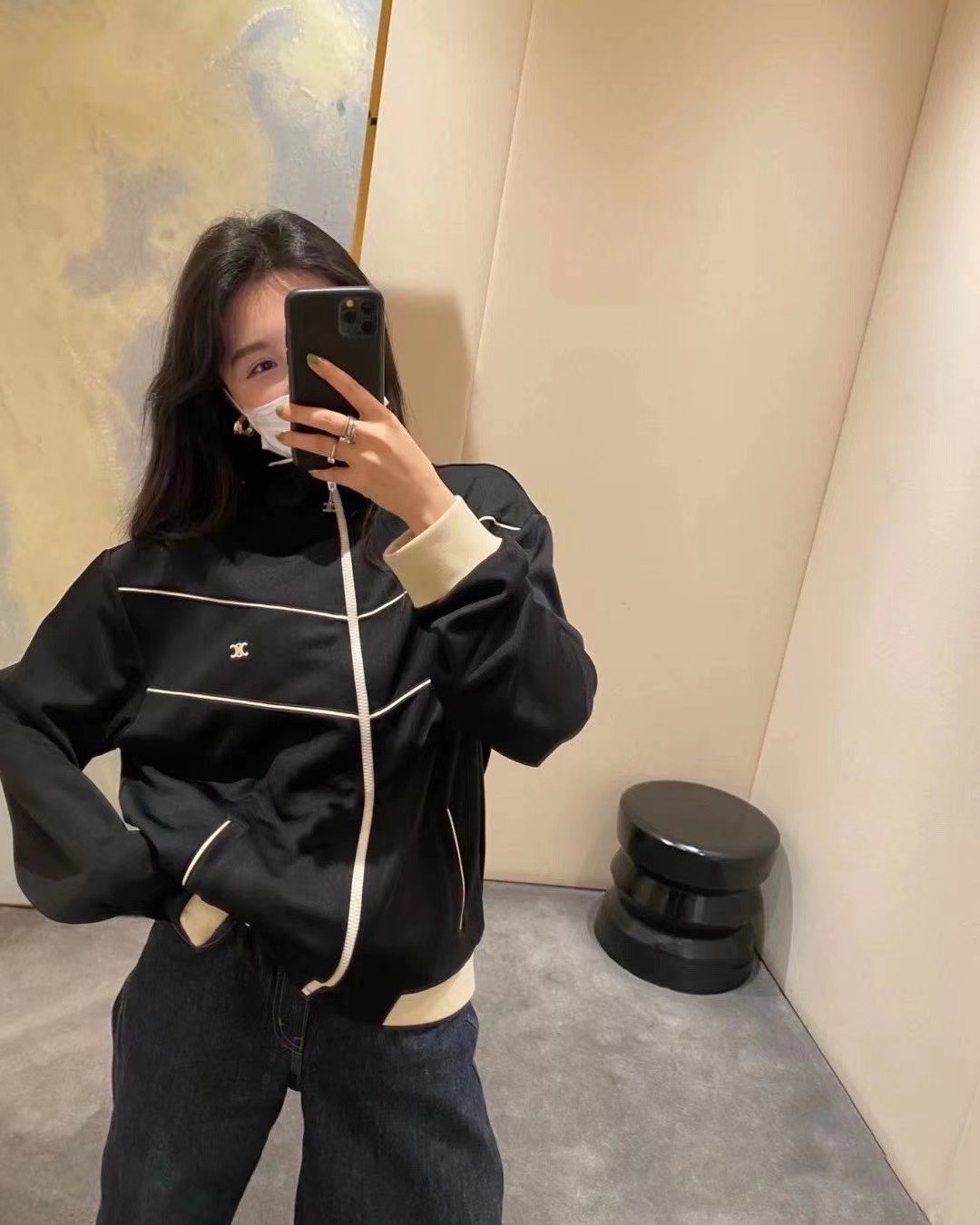  [CELINE] 셀린느 트리오페 저지 점퍼 집업 자켓 2Y170020J 38NO