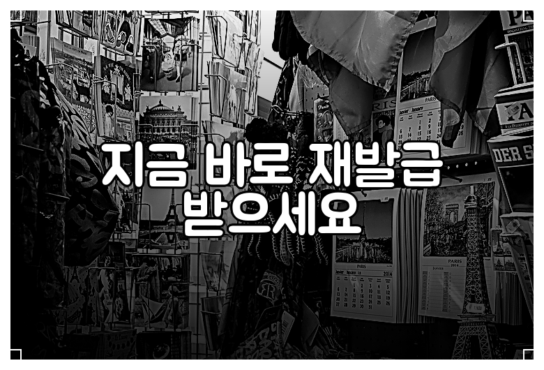 지금 바로 재발급 받으세요