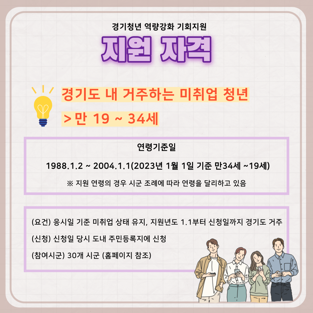 경기청년 역량강화 기회지원 - 지원자격