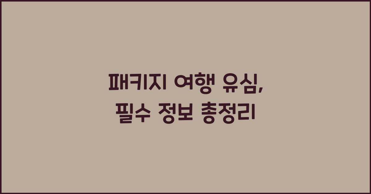패키지 여행 유심