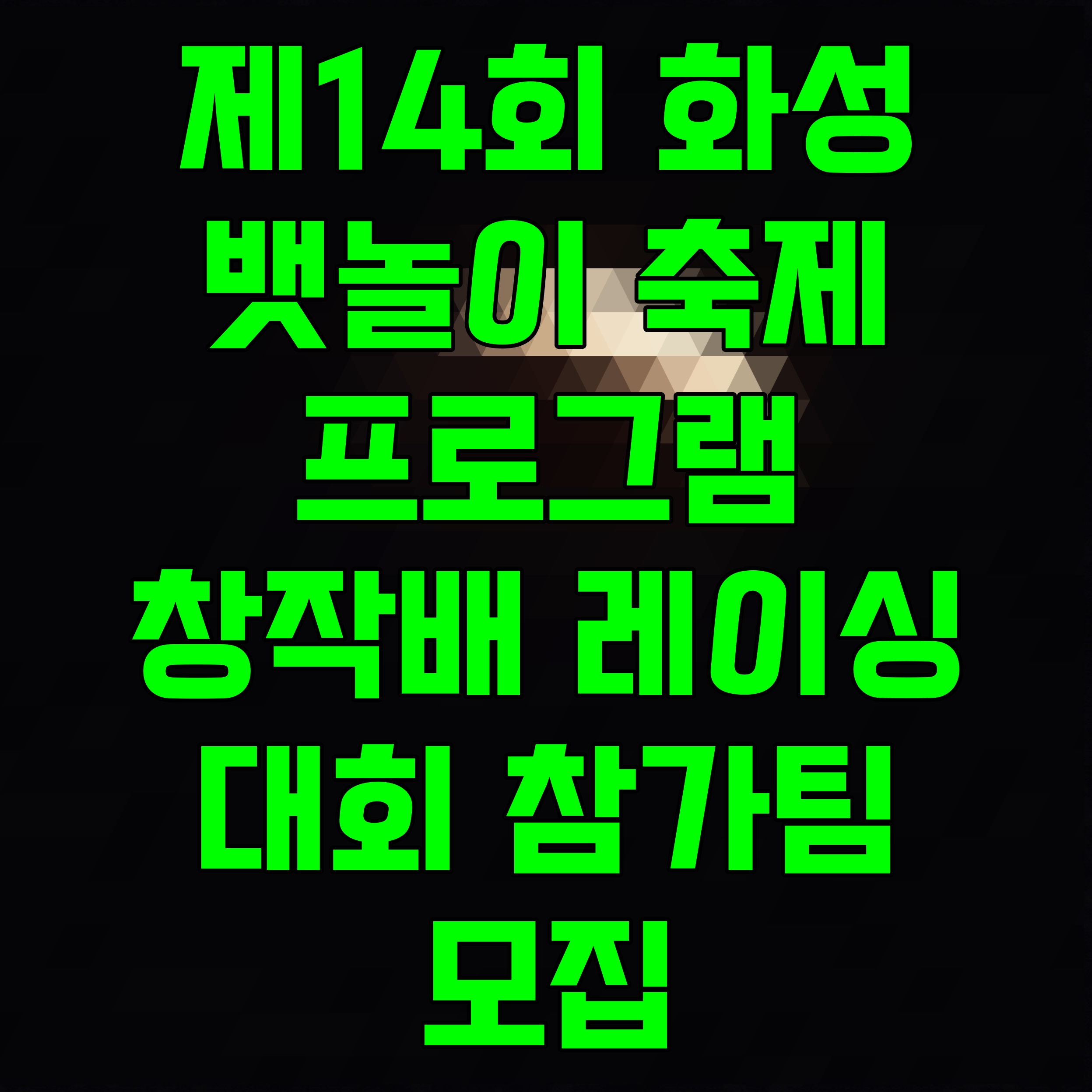  제14회 화성 뱃놀이 축제 프로그램 창작배 레이싱 대회 참가팀 모집