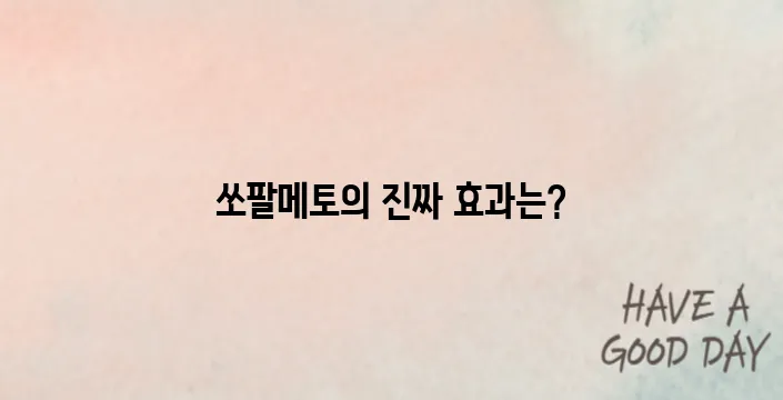 쏘팔메토의 효능 정리와 전립선 건강에 긍정적인 이유를 살펴봅시다.