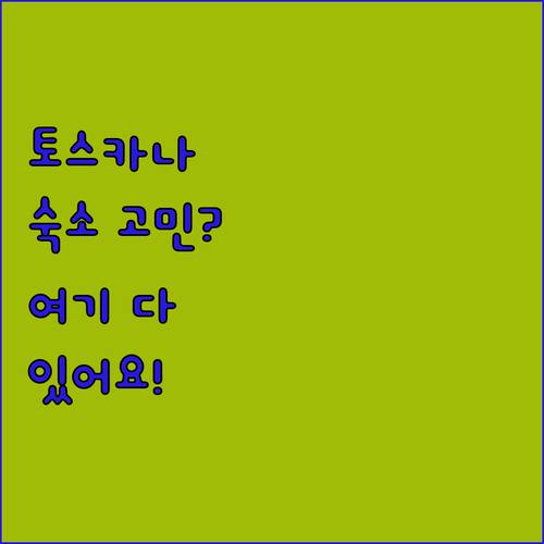 토스카나 밸리 숙소 고민 끝! 나에게