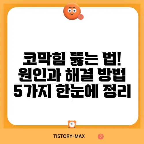 코막힘 뚫는 법! 원인과 해결 방법 5가지 한눈에 정리