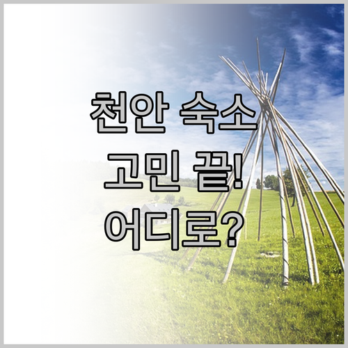 천안 호텔 고민 끝! 가성비 숙소 브