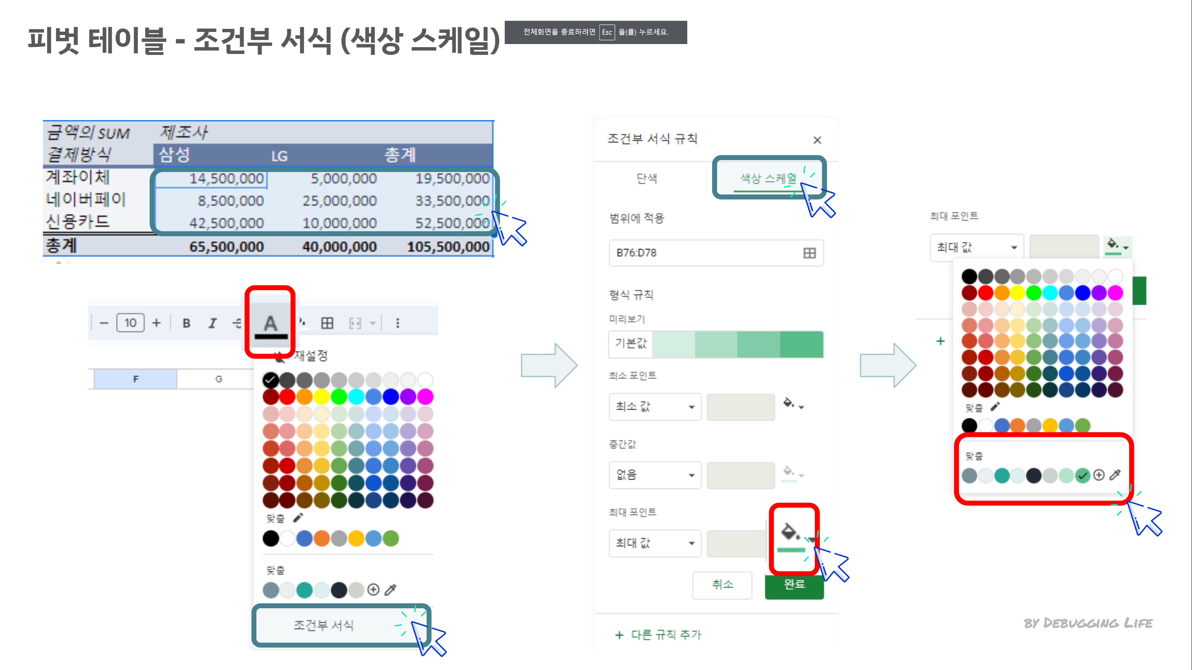 피벗 데이블 조건부 서식