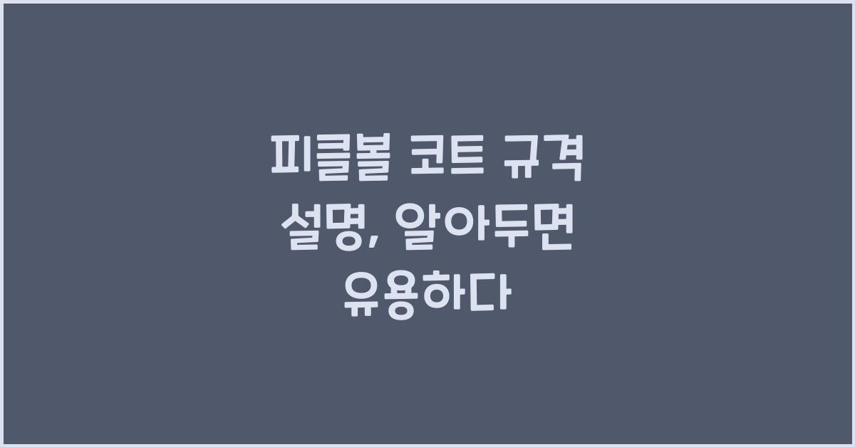 피클볼 코트 규격 설명