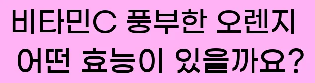  비타민C 풍부한 오렌지 어떤 효능이 있을까요?