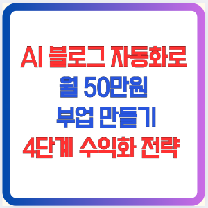 AI 블로그 자동화로 월 50만원 부업 만들기: 4단계 수익화 전략