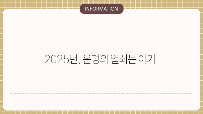 2025년 무료 신년운세