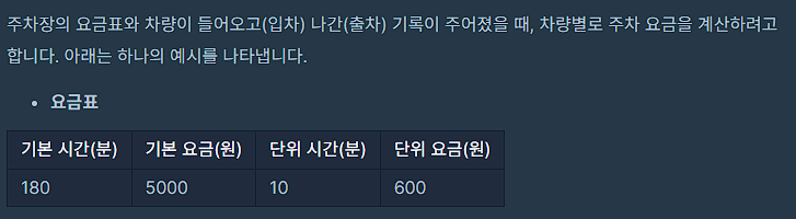  주차 요금 계산