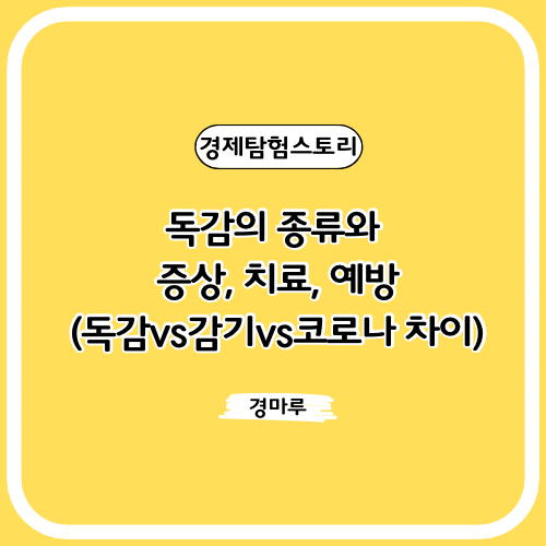  독감의 종류와 증상, 치료, 예방(독감vs감기vs코로나 차이)