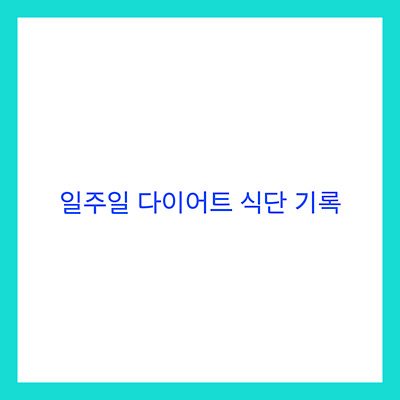  일주일 다이어트 식단 기록(21/7/31-21/8/1) (맛있게 다이어트하기)