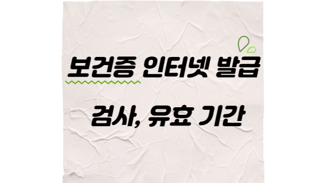  보건증 인터넷 발급, 검사, 유효 기간