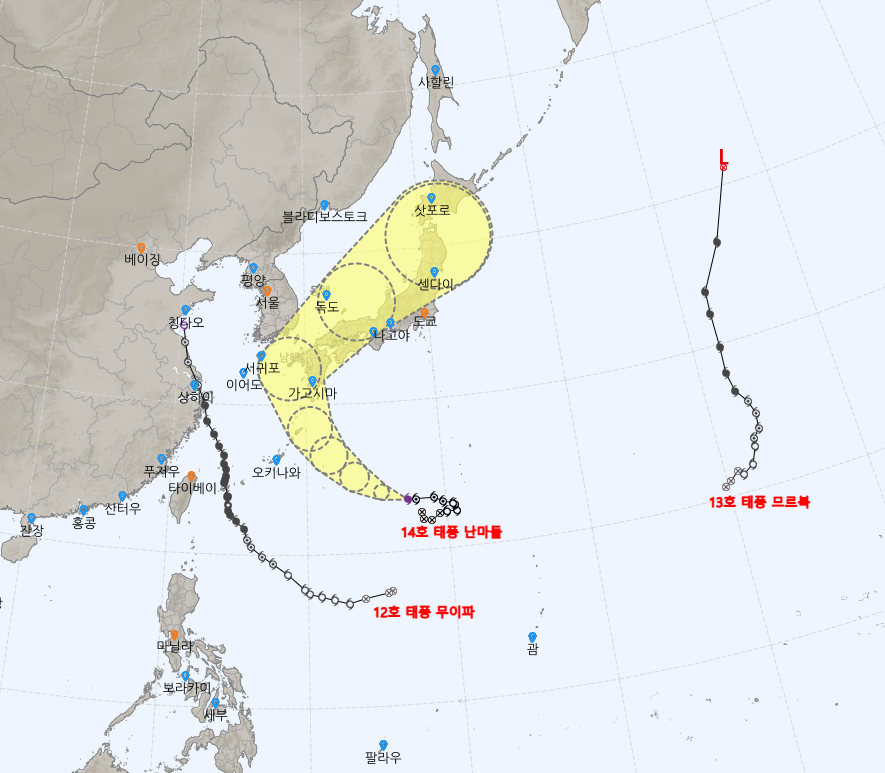 제14호-태풍-난마돌-예상경로
