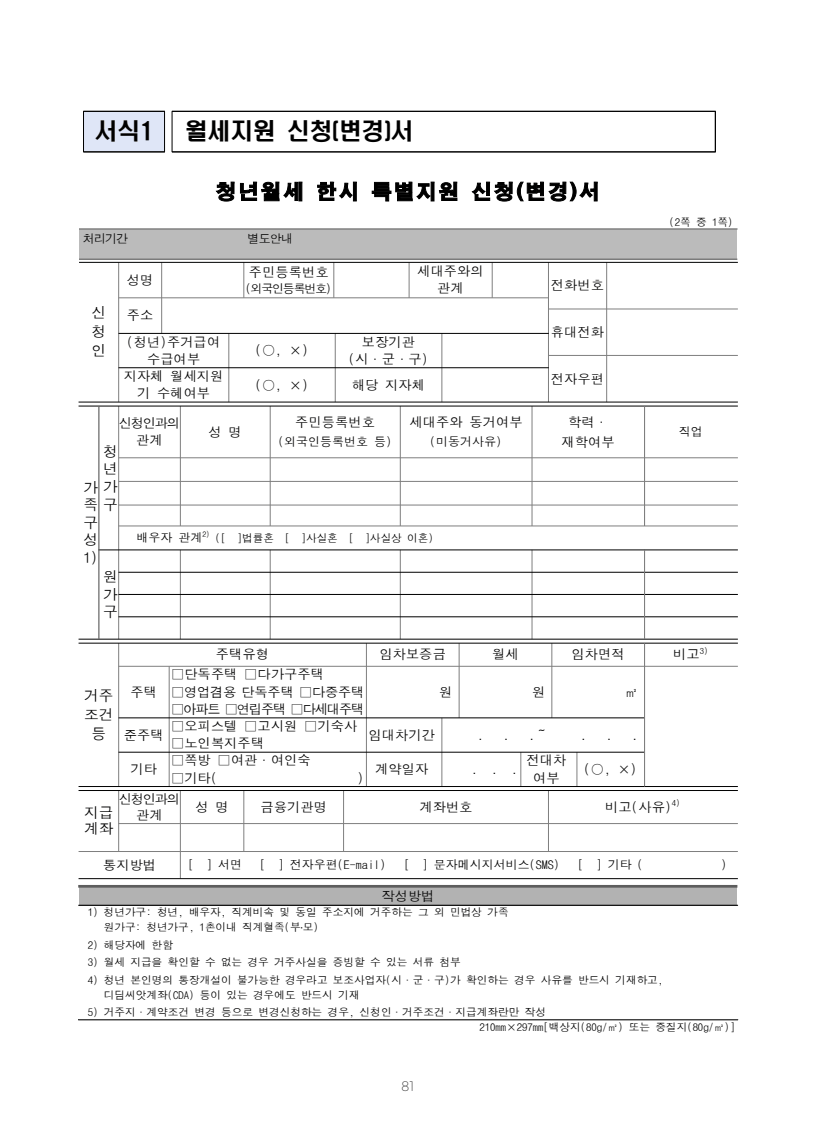 청년 월세 지원