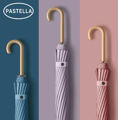 파스텔 장우산 3가지 색상의 모습