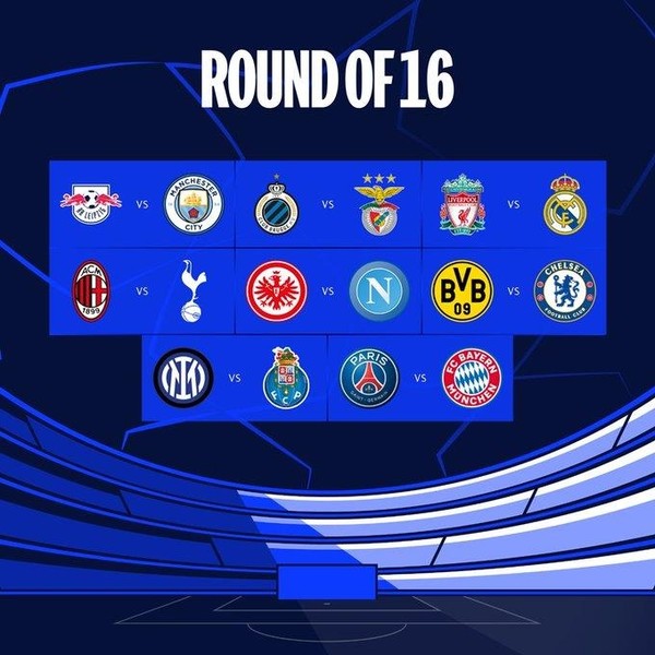  2022-23 UEFA 챔피언스리그 16강 경기일정 / 손흥민, 김민재