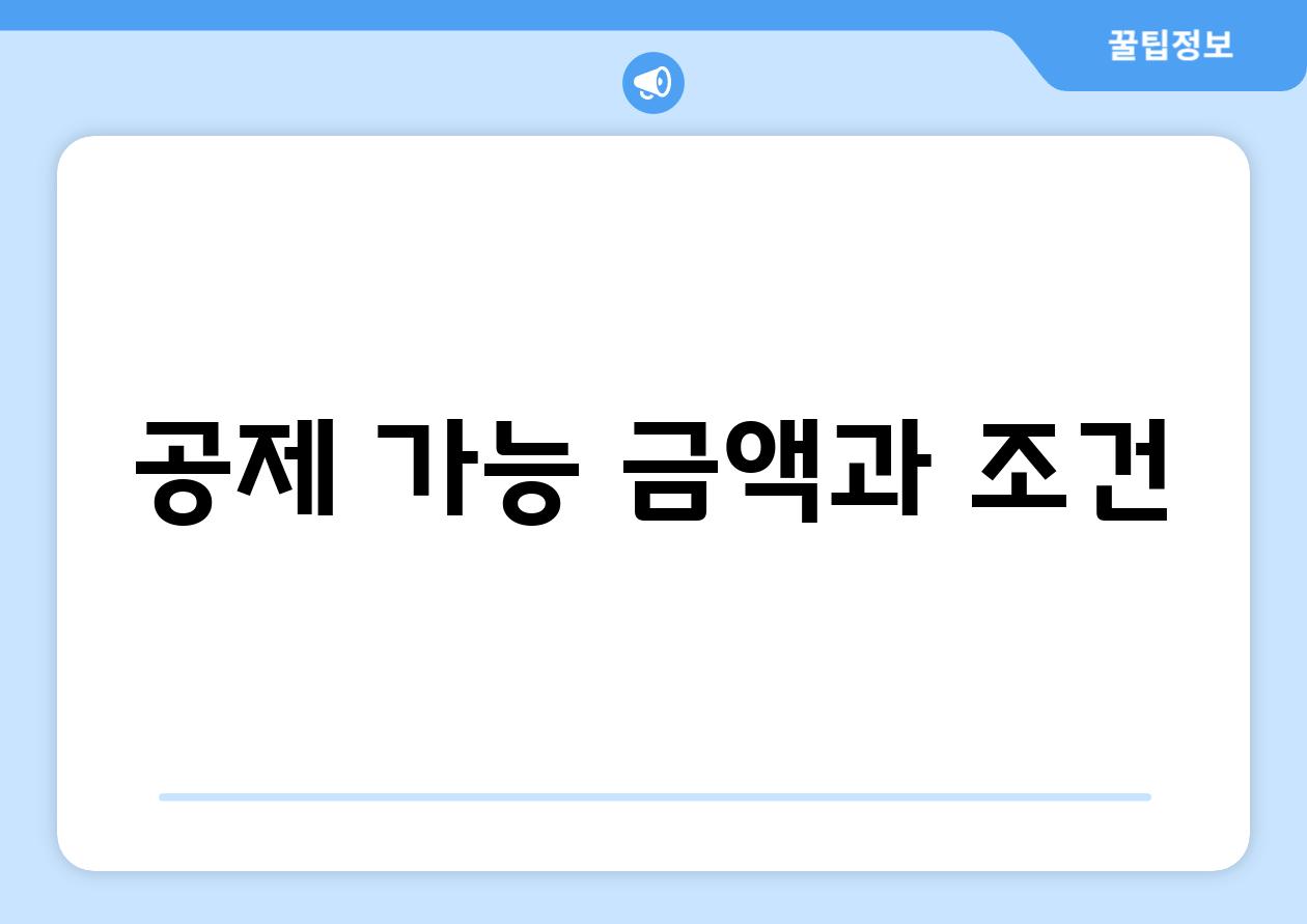 공제 가능 금액과 조건