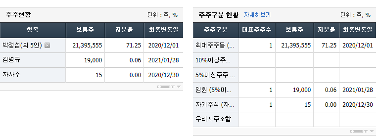 더블유에스아이 주주현황