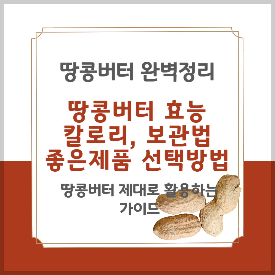 땅콩버터 효능 칼로리 보관법부터 좋은 제품 선택법