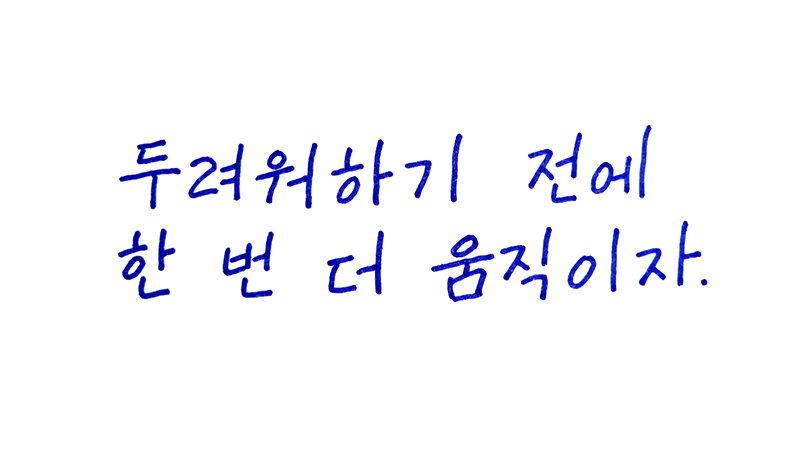  두려워하기 전에 한 번 더 움직이자 / 손글씨일기 / 1글씨1캘리 1159