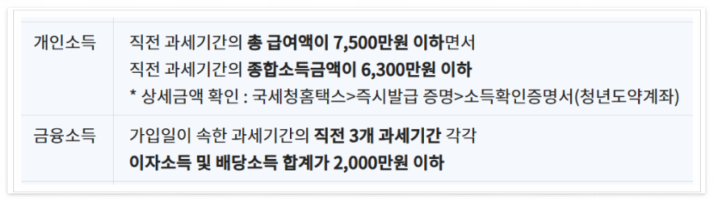 개인 소득 조건