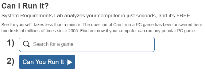  게임 사양체크 사이트!! Can You Run It 사용법