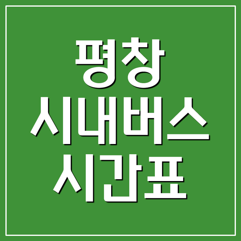  평창 시내버스 시간표 및 요금 정보