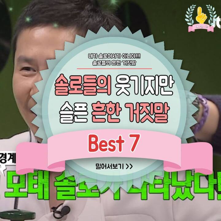  솔로들의 웃기지만 슬픈 흔한 거짓말 BEST7