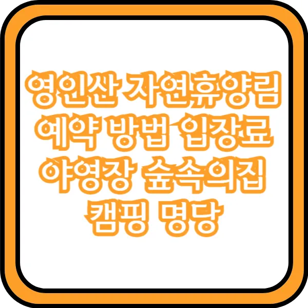  영인산 자연휴양림 예약 방법 입장료 야영장 숲속의집 캠핑 명당