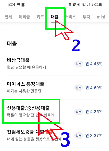 카카오뱅크 중신용대출2