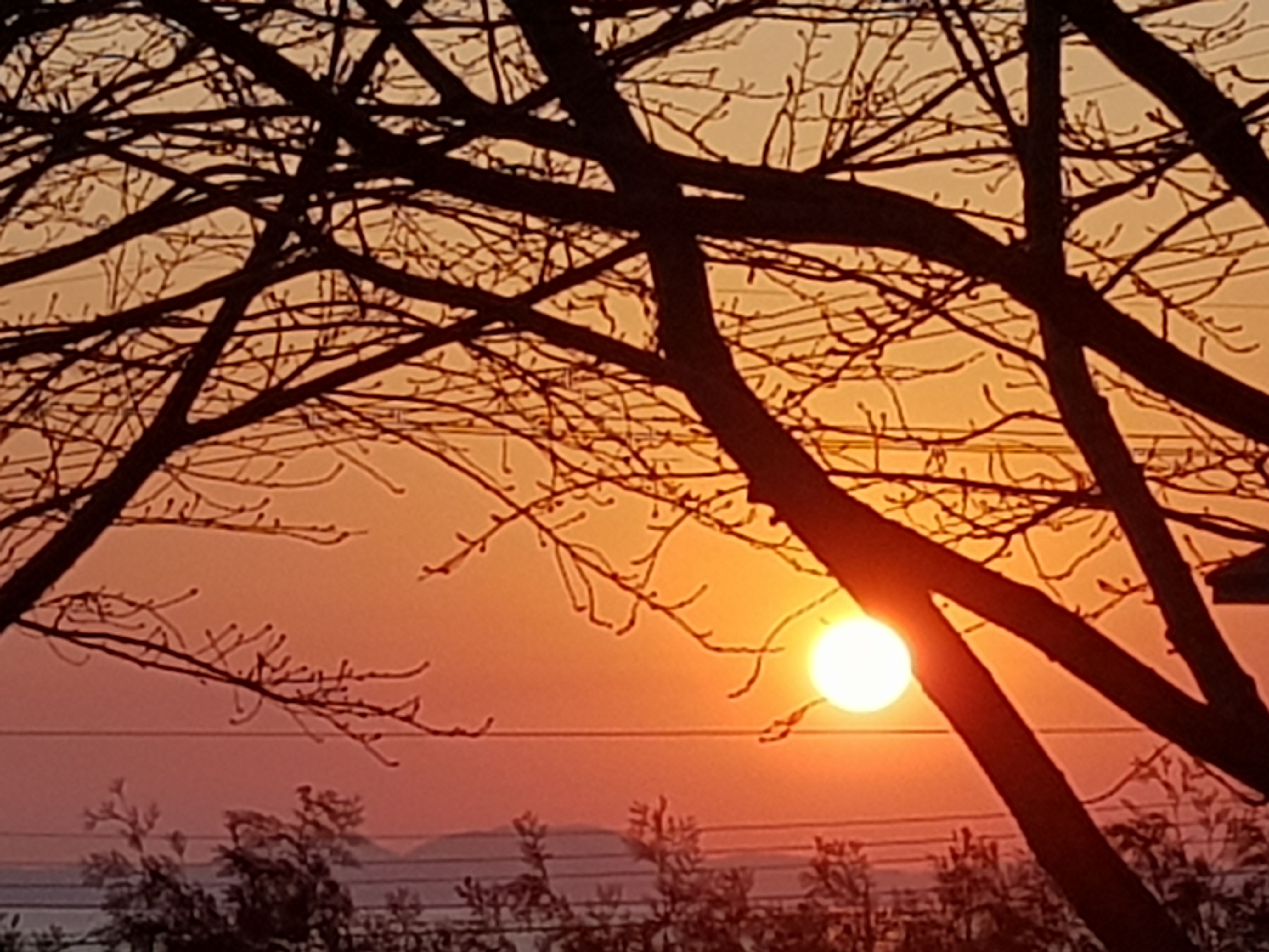 스파에서 바라보는 저녁놀 풍경