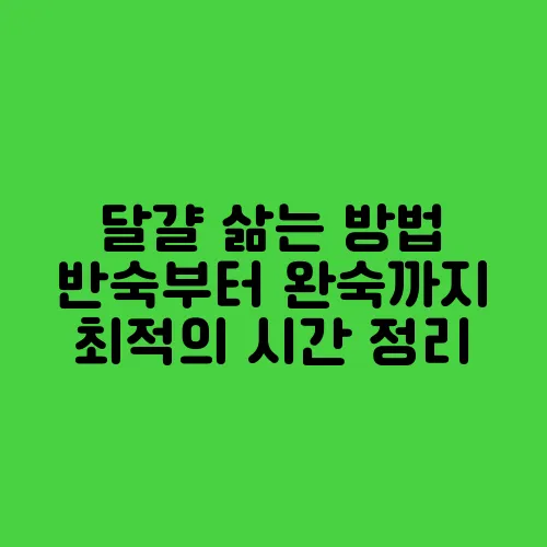 달걀 삶는 방법 반숙부터 완숙까지 최적의 시간 정리