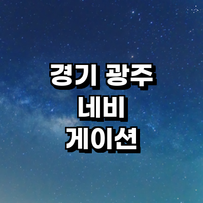 경기도 광주 네비게이션