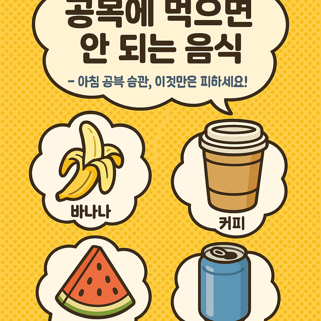 공복에 먹으면 안 되는 음식 리스트