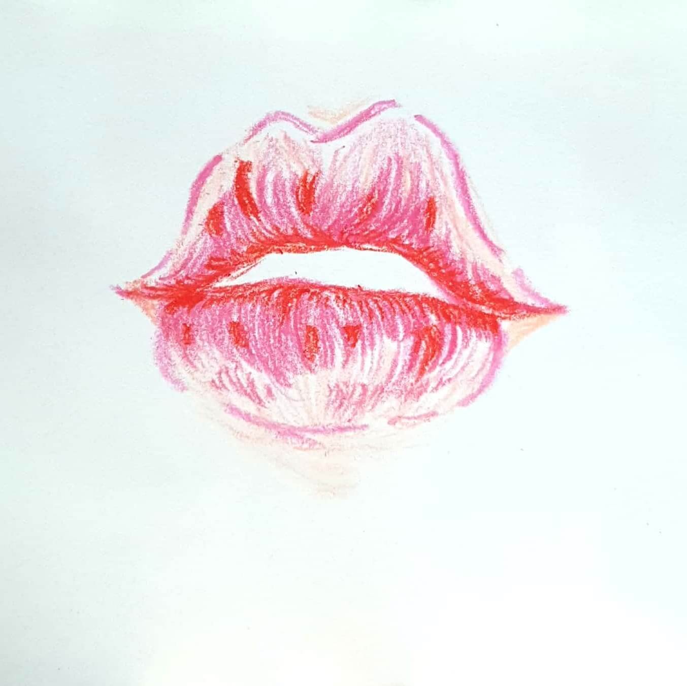  Red Lips 빨간 입술 / 일러스트 그림 드로잉 / 입술 그리기