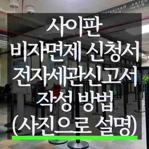 사이판-비자면제-신청서-전자세관신고서-제출-위해-사이판-공항에서-입국을-기다리는-모습