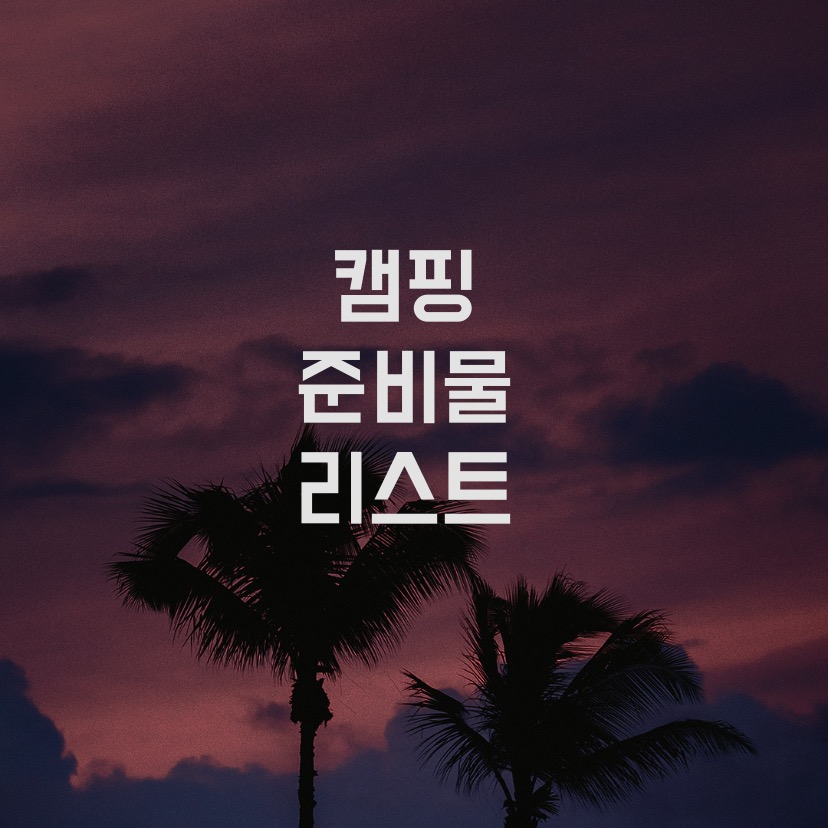  캠린이를 위한 캠핑 준비물 리스트 | 필수 준비물