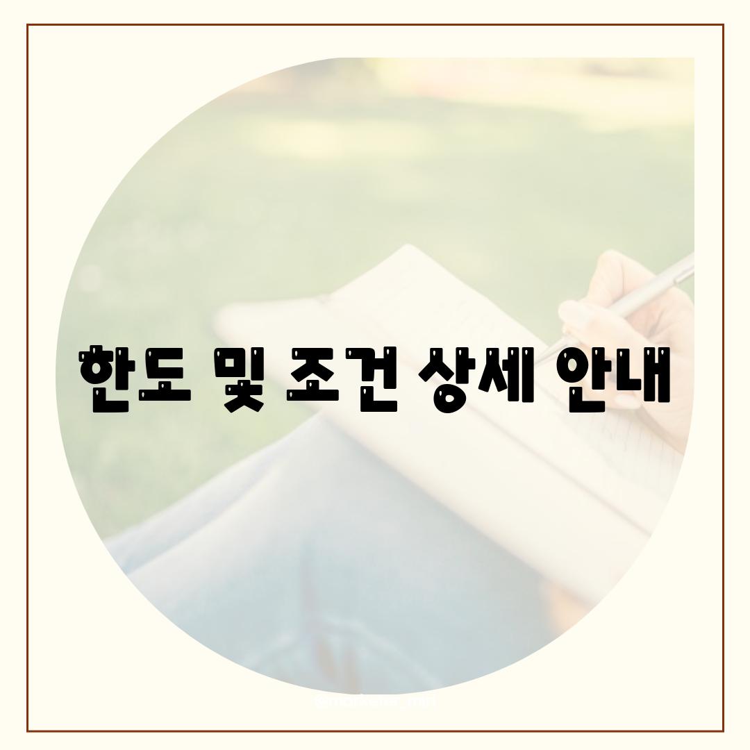 한도 및 조건 상세 안내