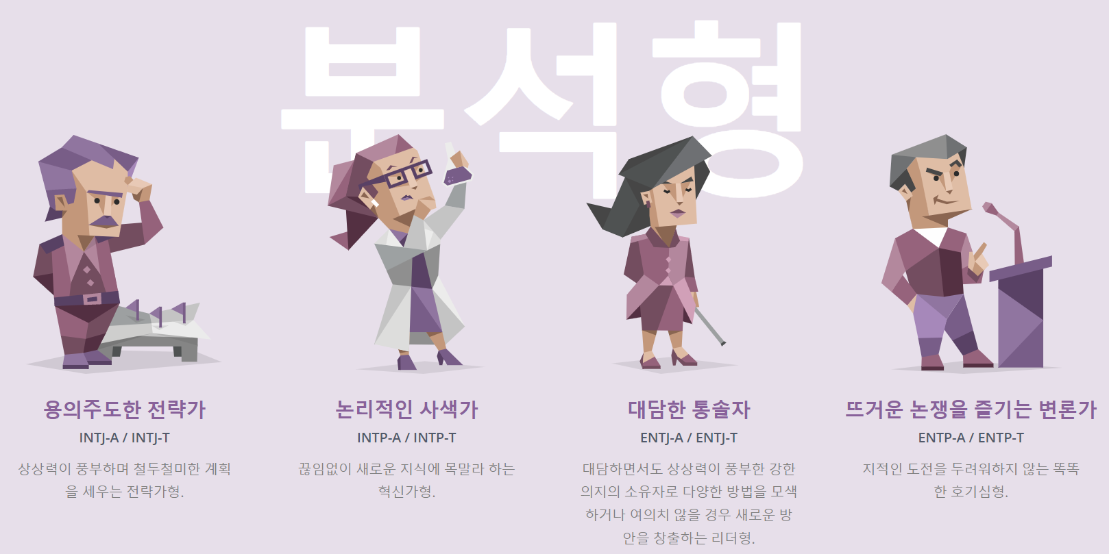  MBTI 성격유형검사 사이트 및 유형별 비율