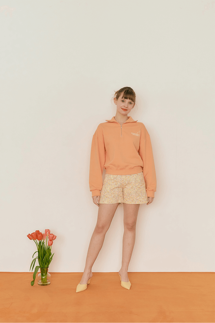 RABBIT LOGO HALF ZIP UP (LIGHT ORANGE) / MARGARIN FINGERS