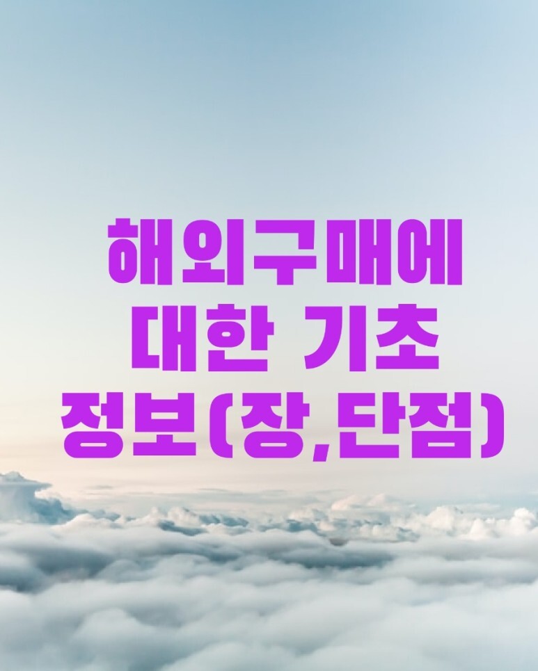 해외구매에 대한 기초 정보 (장, 단점)