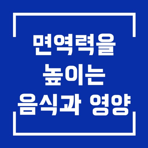  면역력을 높이는 방법과 영양제 및 좋은 음식