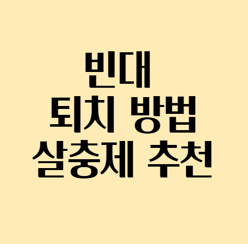  [베드버그] 빈대 퇴치 방법 / 빈대 살충제 추천