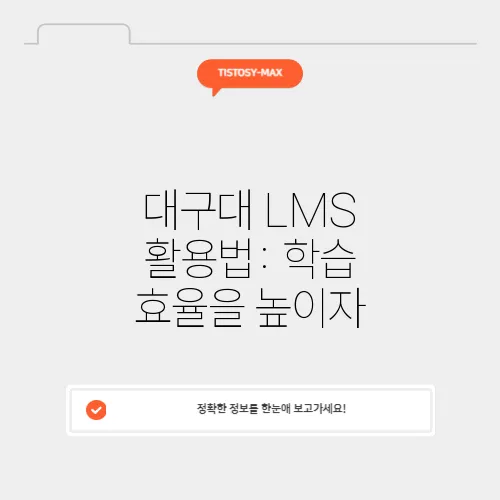 대구대 LMS 활용법: 학습 효율을 높이자