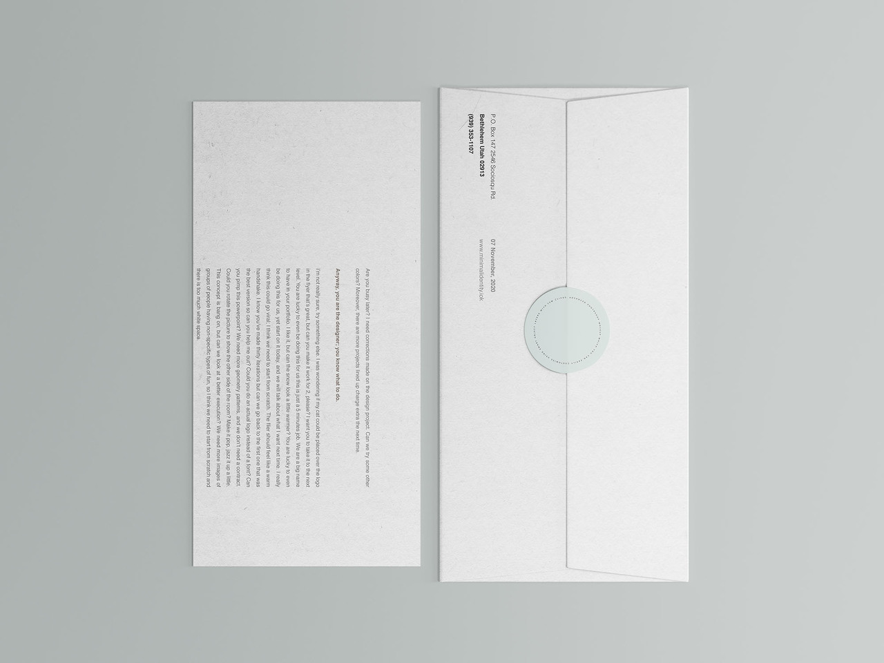 Corporate Envelope and Letter Mockup(회사 봉투 및 편지 목업)