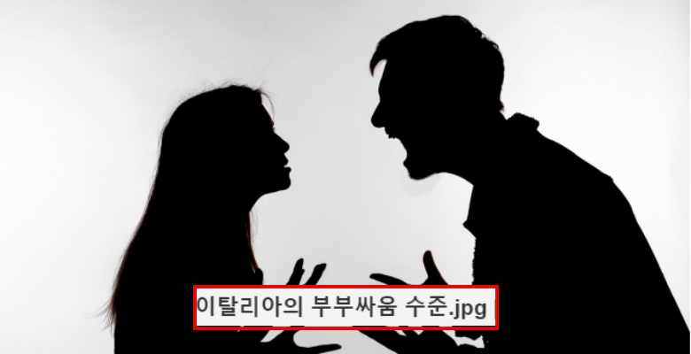  이탈리아의 충격적인 부부싸움 수준
