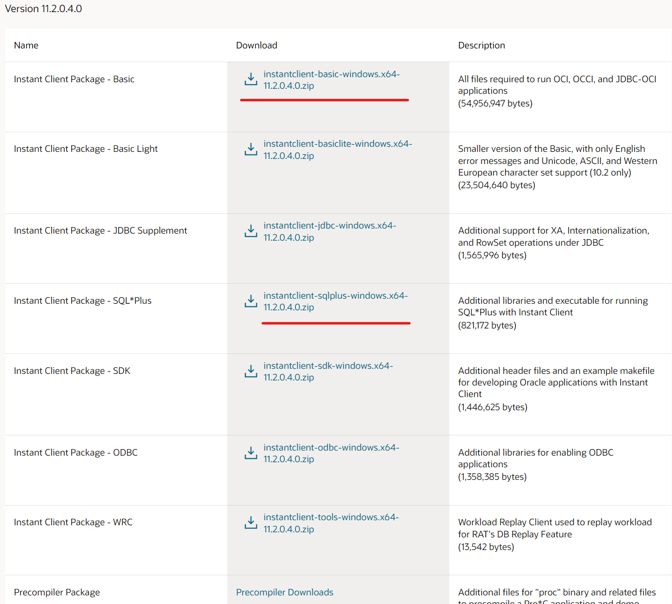  window 11 oracle instant client 